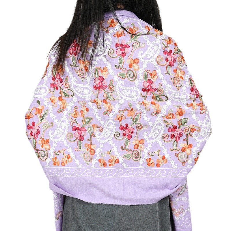 2024 nuevo invierno estilo nacional de invierno bufandas de cachemira flor de caju decoración cálida