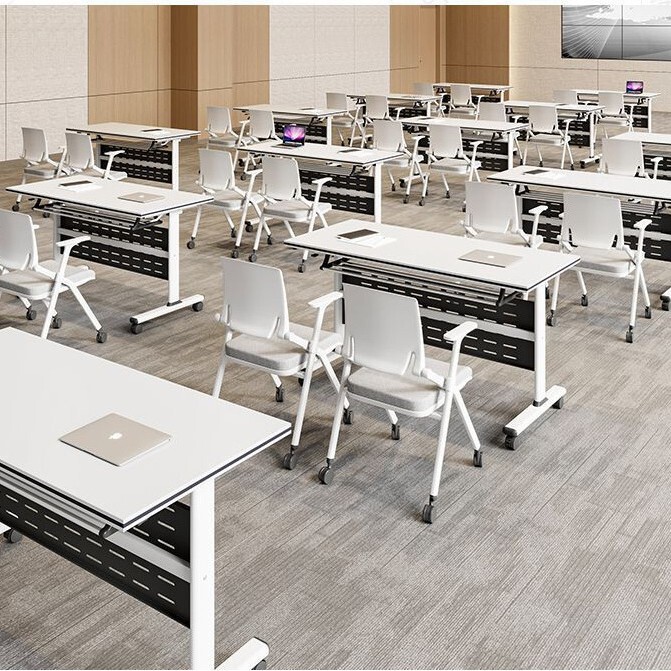 Folding Conference Table, Movable Folding Training Table, Splicing Training Long Table with Wheels, Movable Training Table and Chairs Folding Conference Table, Movable Folding Training Table, Splicing Training Long Table with Wheels, Movable Training Table and Chairs
