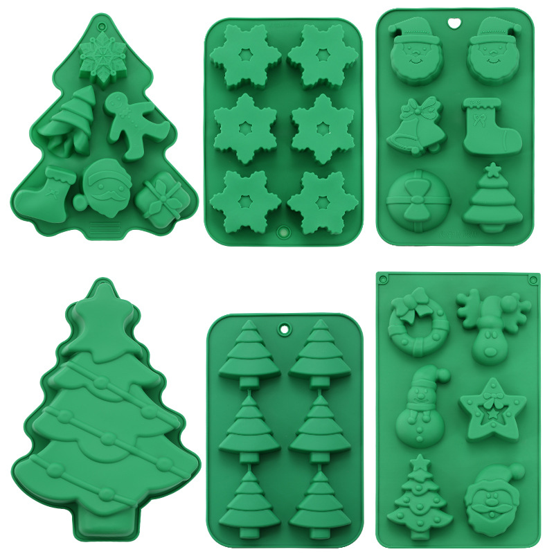 Silica Gel Material Christmas Fashion Christmas Tree Silica Gel Kitchen Molds