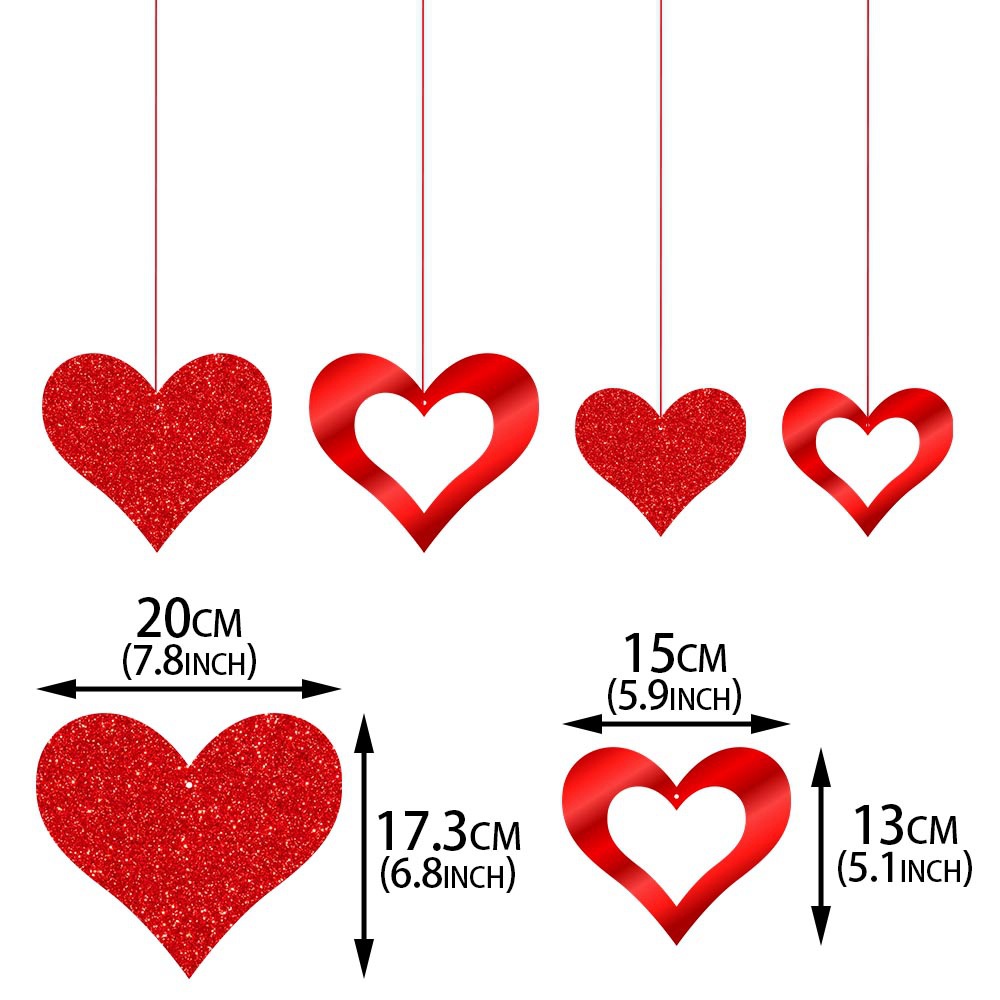 Transfronterizo nuevo día de San Valentín decoración amor colgante día de San Valentín propuesta de matrimonio colgante en forma de corazón atmósfera diseño props