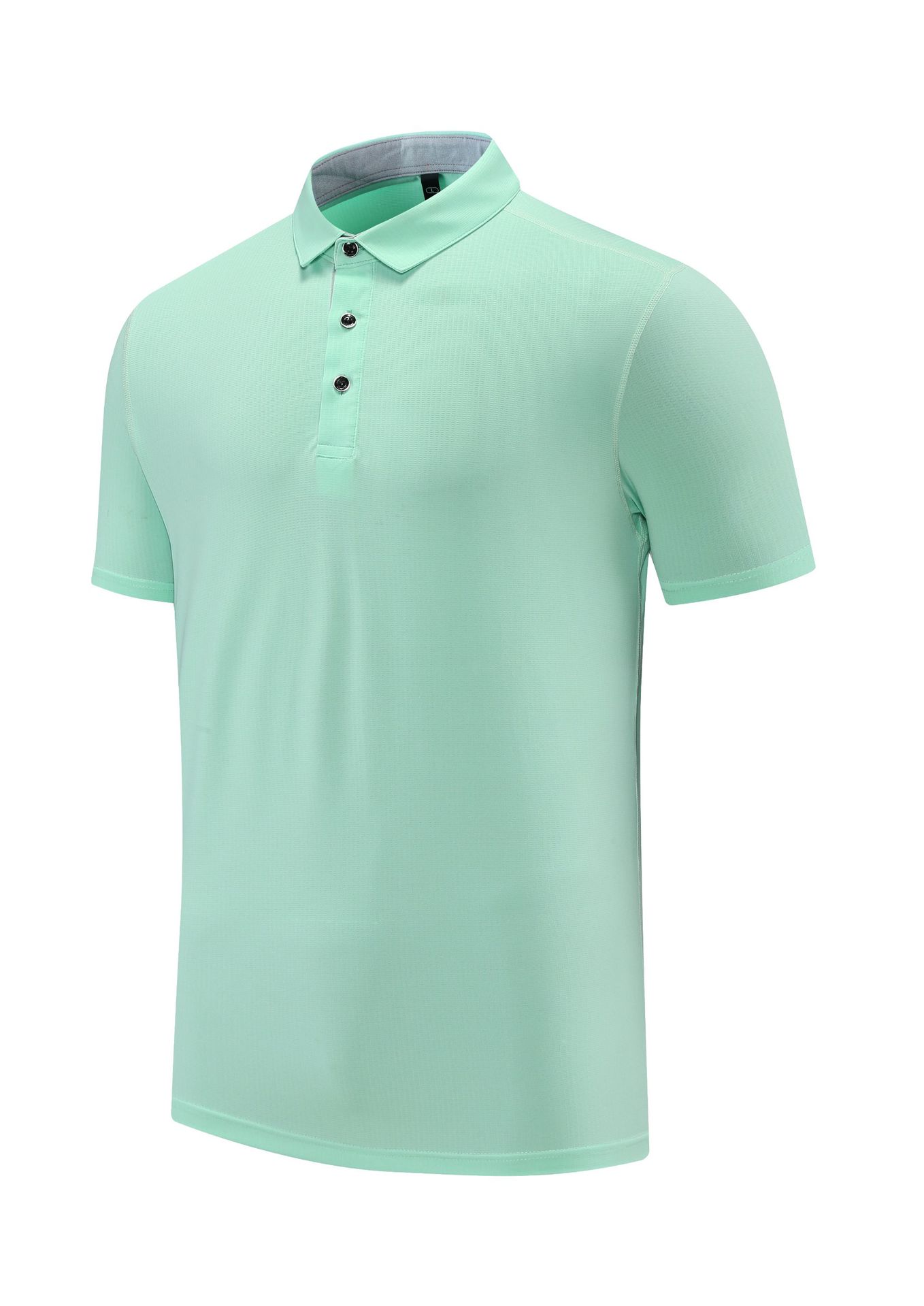 Nueva versión ligera de color sólido de secado rápido deportes de manga corta de verano de cuatro agujas de seis líneas de solapa de textura absorbente de sudor Polo de golf
