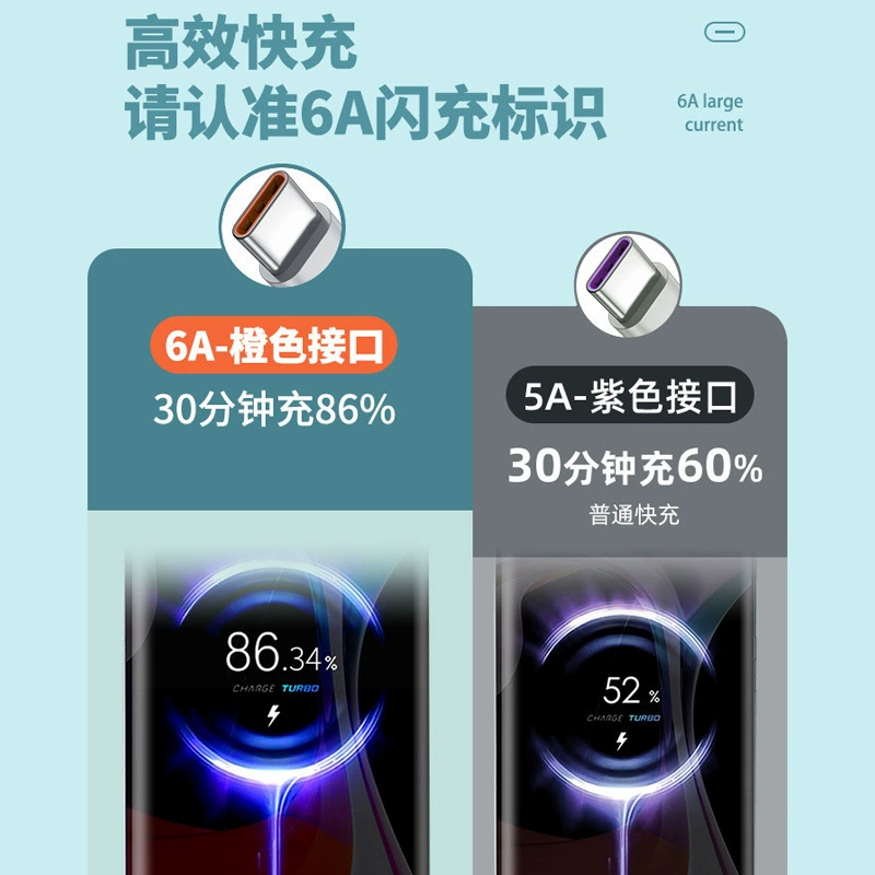 Согласующаяся с Huawei мобильный телефон зарядный кабель, 6A, 66W, 40, (Физические)