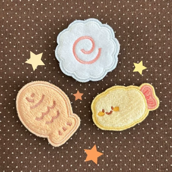The same cute little food-themed hair fringe sticker, magic sticker, takoyaki, fish plate, taiyaki, same cute style