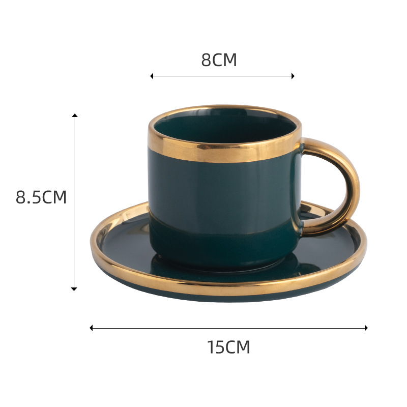 Green gold rim with spoon