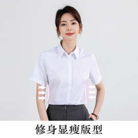 女款短袖商务透气高弹公司服装夏季穿搭正装衬衣衬衫职业时尚百搭