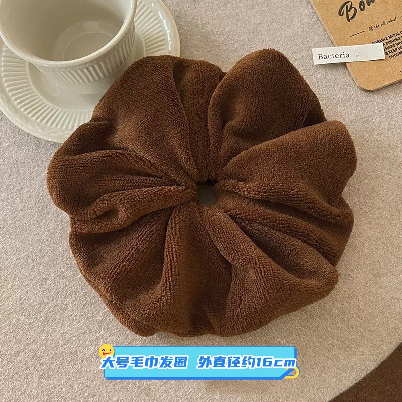 대형 봉제 머리끈 - 커피(라벨 있음) (16cm*16g)