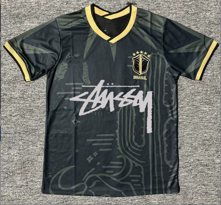 Футболка Stussy Stussy с подписью, Аргентина, Интер, Бразилия, Италия, Фламенго, короткие рукава
