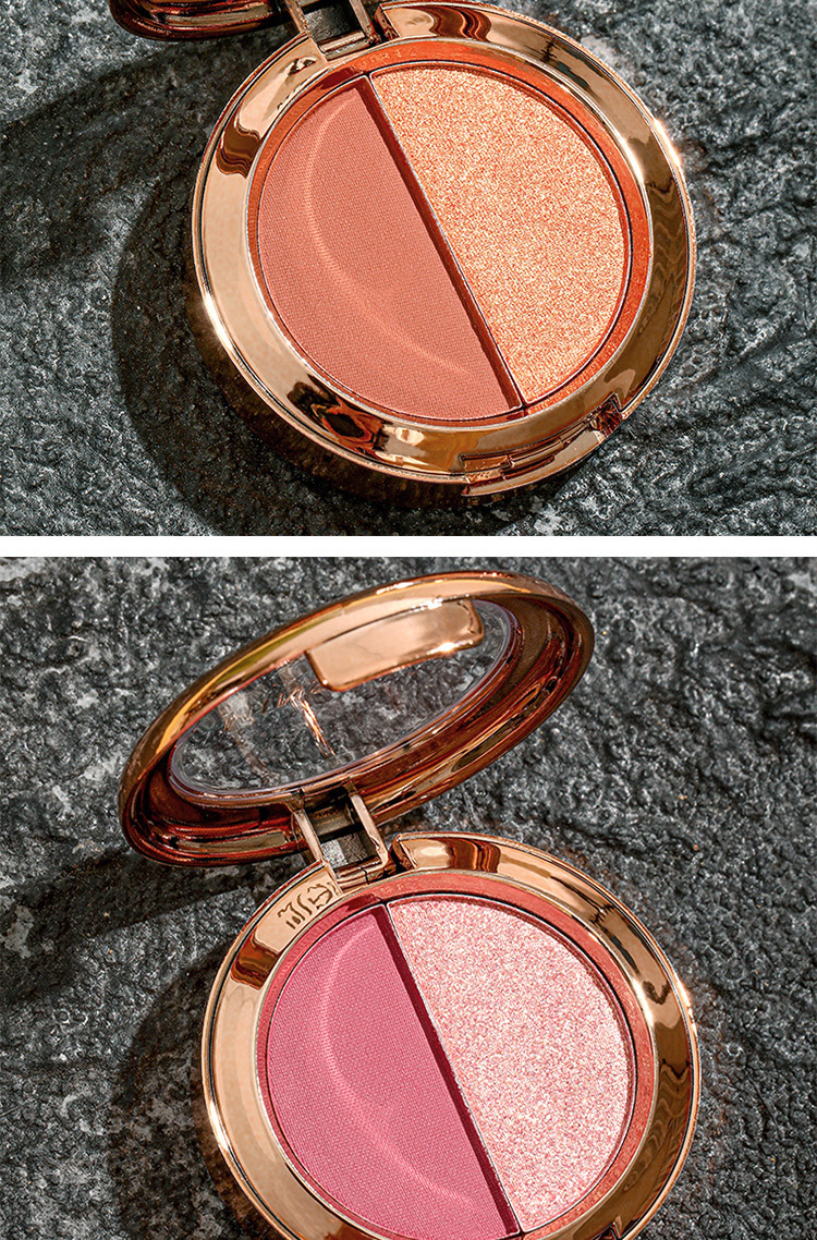 Mingxi Zhi dual-color Eyeshadow palette: Earth tone, pearlescent, matte, golden flash, polarized light, small plate, portable Pumpkin color eyeshadow palette undefined