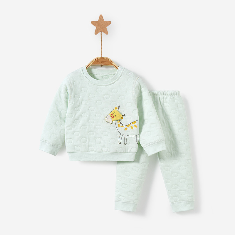Ropa interior térmica para niños otoño e invierno Bebé acolchado niños y niñas bottoming conjunto de dos piezas bebé otoño ropa pantalones largos traje