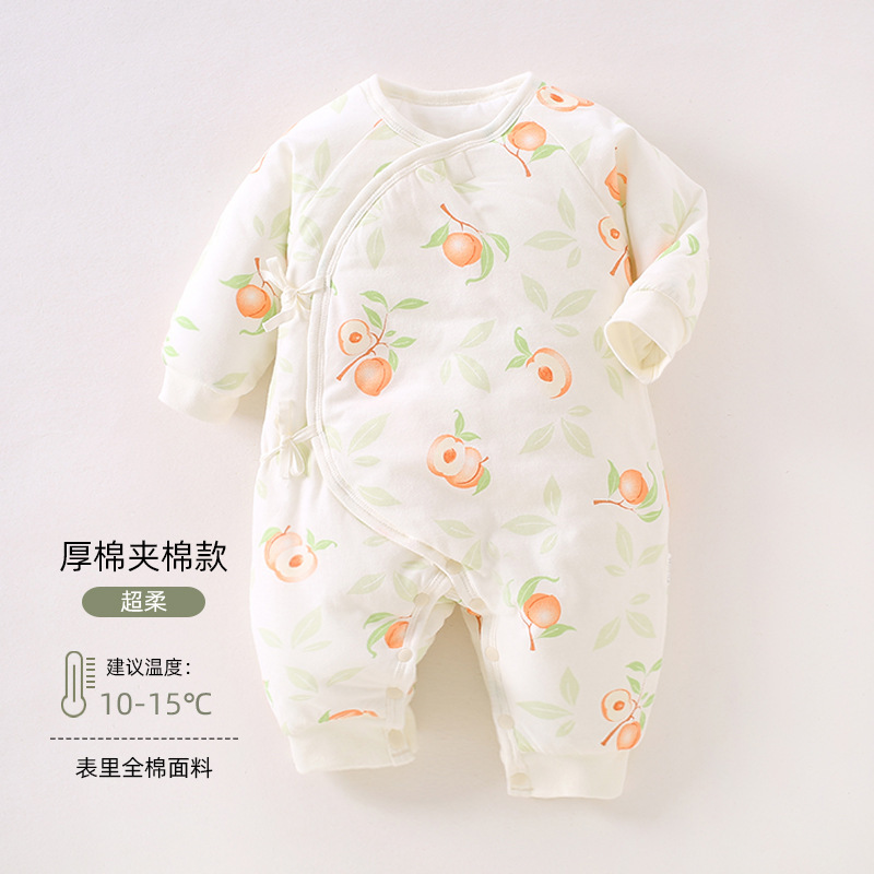 赤ちゃんの蝶々衣120gの厚い綿の新生児は赤ちゃんの綿の連体の服のa類の新生児の連体の服に登ります。|undefined