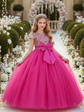 X 98941 Girl's Bow Tulle Dress ��ͯ����ȹ �W���羳���R�d