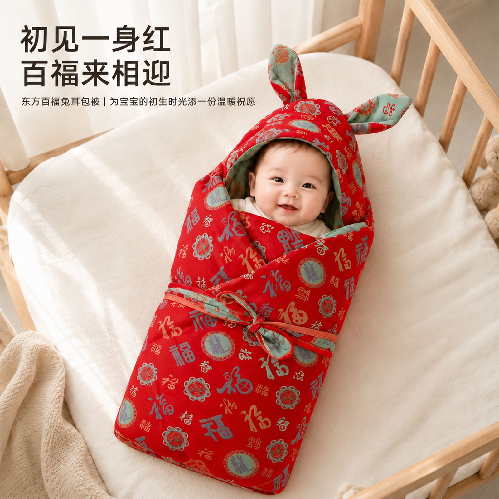 Newborn bag hugging towel delivery room out of the package package gauze jacquard cotton package Baifu thick package swaddling clothes