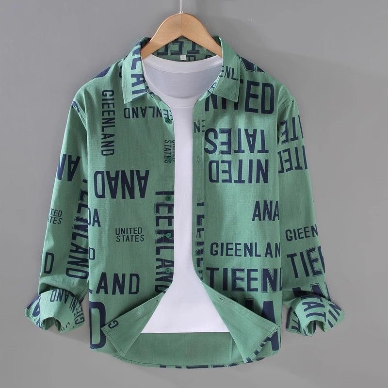 Yc17 green high quality cool silk cotton shirt