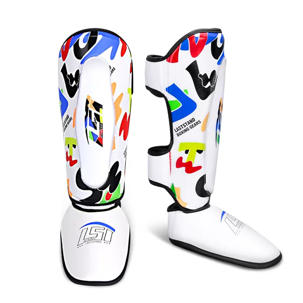 Children's Sanda leg guard with instep boys and girls training competition free fight fighting boxing calf guard board thickened