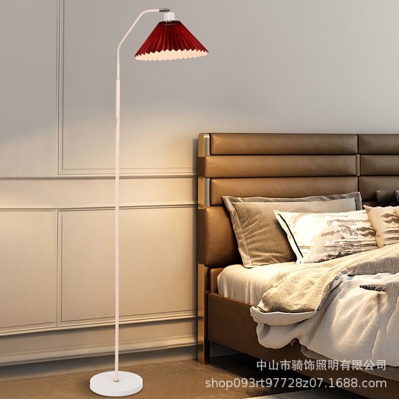 Danish vintage Pleated Floor Lamp Living Room Sofa Side Ins Style Nordic Style Bedroom Internet Celebrity American Style Floor Beautiful