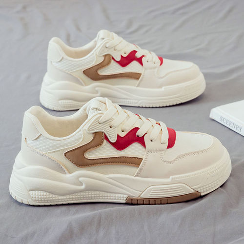 New White Women's Casual Shoes, Autumn Thick Sole Comfort Women's Sports Shoes, Outdoor Casual Travel Shoes, Student Platform Shoes