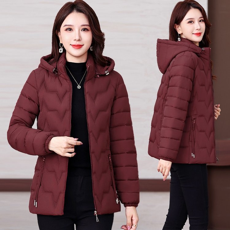 Ropa de algodón corta y ligera mujer de mediana edad mujer plumón abrigo ligero abrigo de invierno de madres chaqueta de algodón image 1