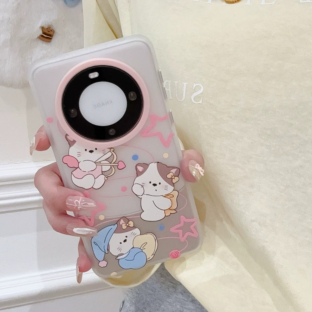 Новый модный кислородный милый брелок для собаки, мягкий цвет, подходит для Huawei mate60Pro/70, чехол для мобильного телефона P70