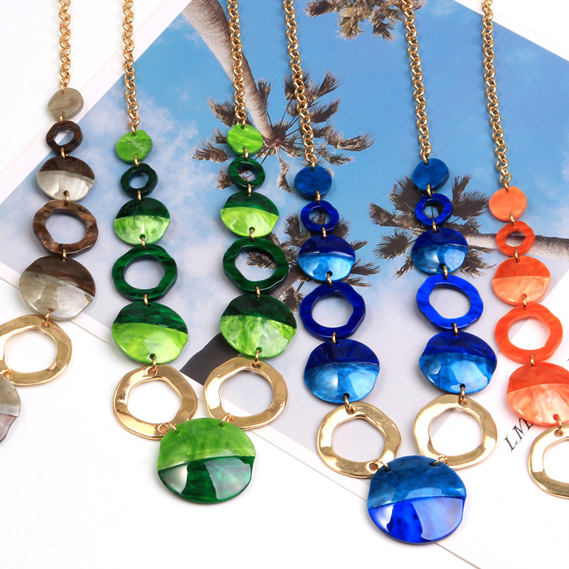 Ketting met acryl cirkels en color-block voor dames_voghion.com