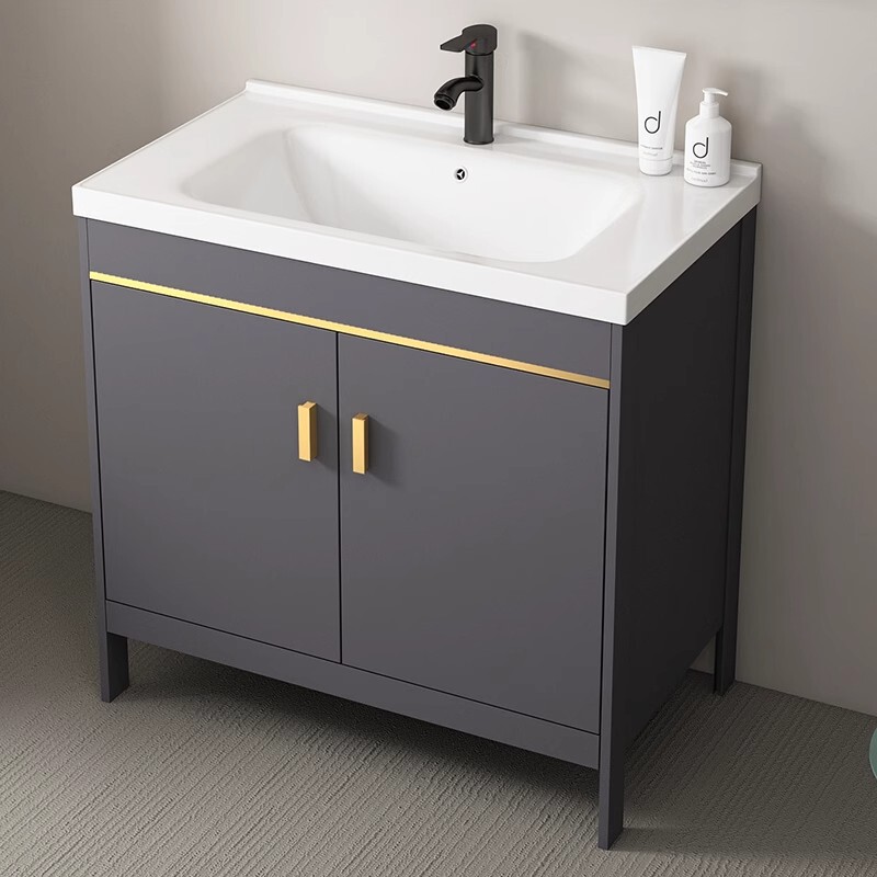 Floor-type Space Aluminum Bathroom Cabinet Wash Basin Wash Basin Cabinet Combination Ceramic Bathroom Balcony Wash Table Basin