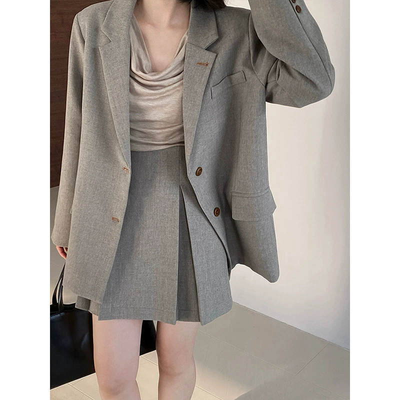 Художественный студент колледжа Jiangzuo имеет плиссированную юбку с бюстом, женская осень, новая высокая талия, небольшая вилка, короткая юбка 6110