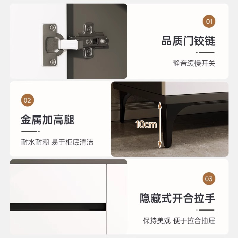 Gabinete de comedor casero armario largo sala de estar contra la pared armario de almacenamiento cocina comedor armario de té multifuncional