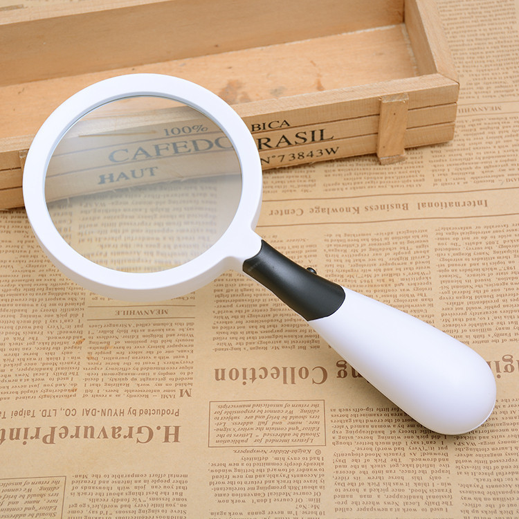 晶辉厂家65/75/90mm带灯老人手持阅读5倍放大镜TH601/602/603