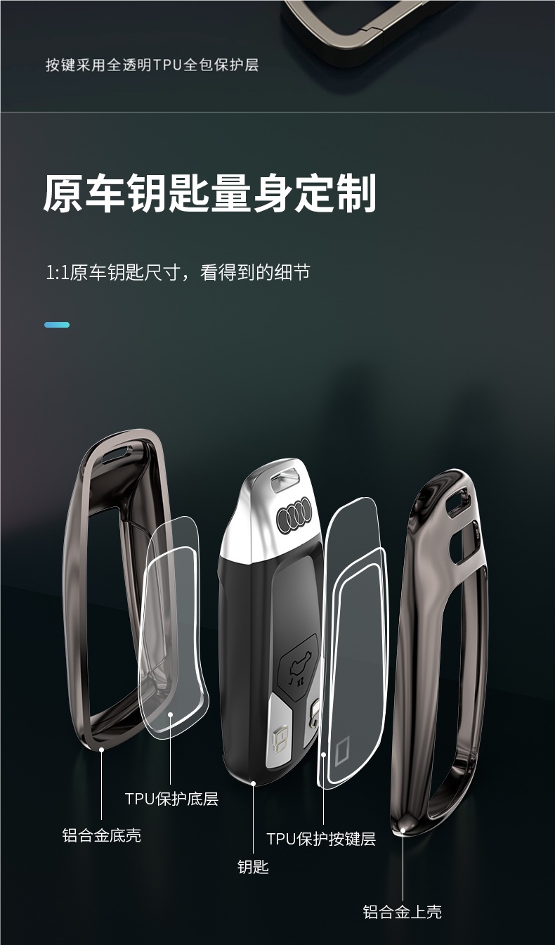 For Audi Key Cover A4L/Q5L Q7/A5/Q8 A6L/A7 A8L