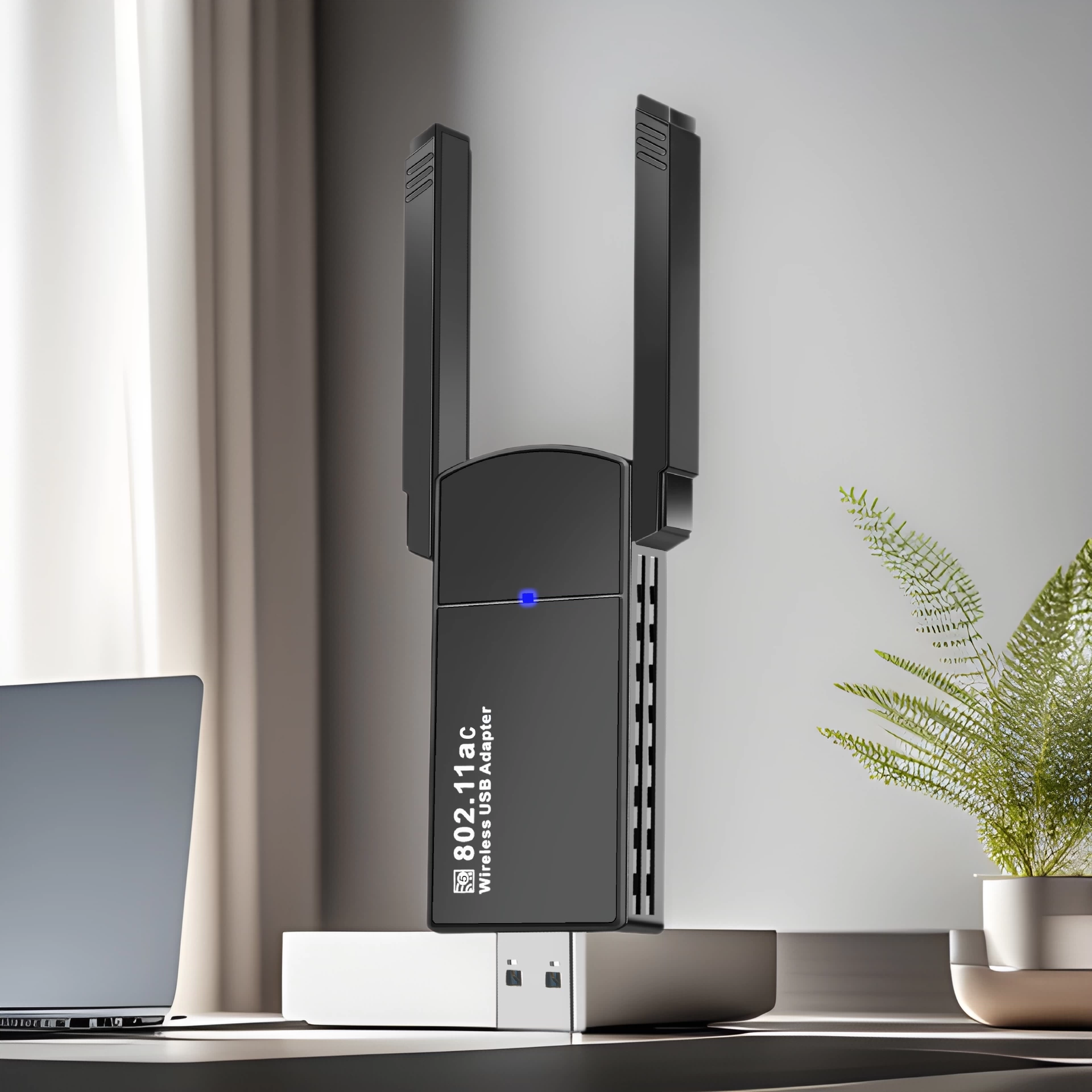 Драйверы не требуются, двухдиапазонный гигабитный USB-адаптер Wi-Fi для настольных ПК, 1300 Мбит/с