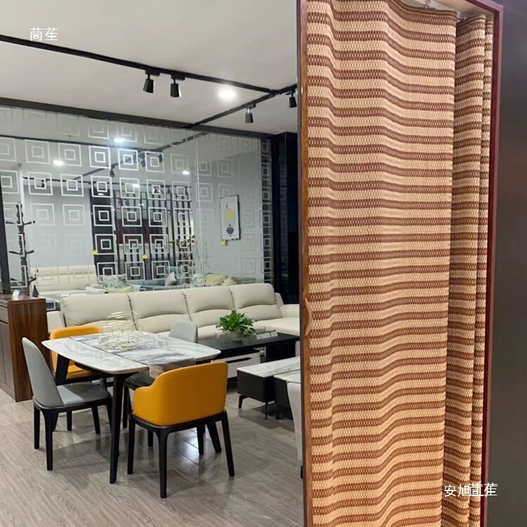 Folding Door Sliding Door Home Kitchen Shopping Mall Simple Sliding Door Restaurant Partition Bamboo Curtain Roller Blind Curtain Blackout