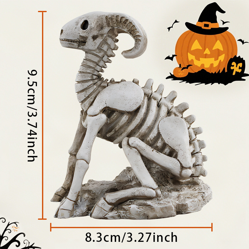 TEMU Explosions Skeleton Skeleton Specimen Goat Ornaments Halloween Home Desktop Collection Horror Atmosphere Decorations