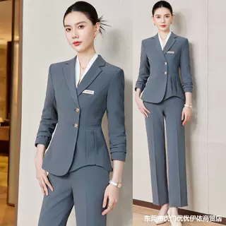 珠宝店工作服女秋冬2026新款收腰西装套装高级案场客服前台工作装
