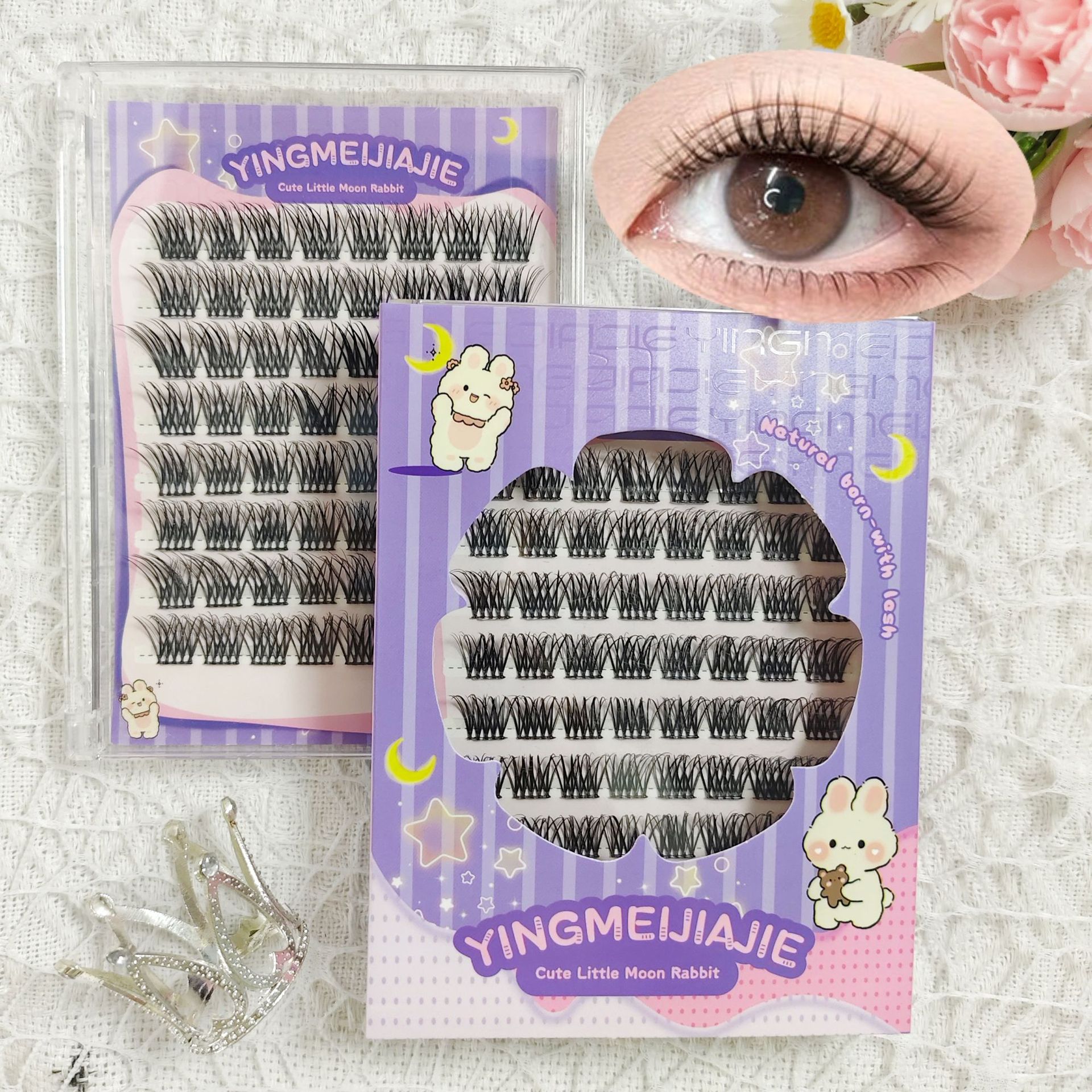Caja de regalo de pestañas falsas transfronterizas empaquetadas en ocho filas YF27 densas adecuadas para DIY demonios sin pegamento pestañas falsas