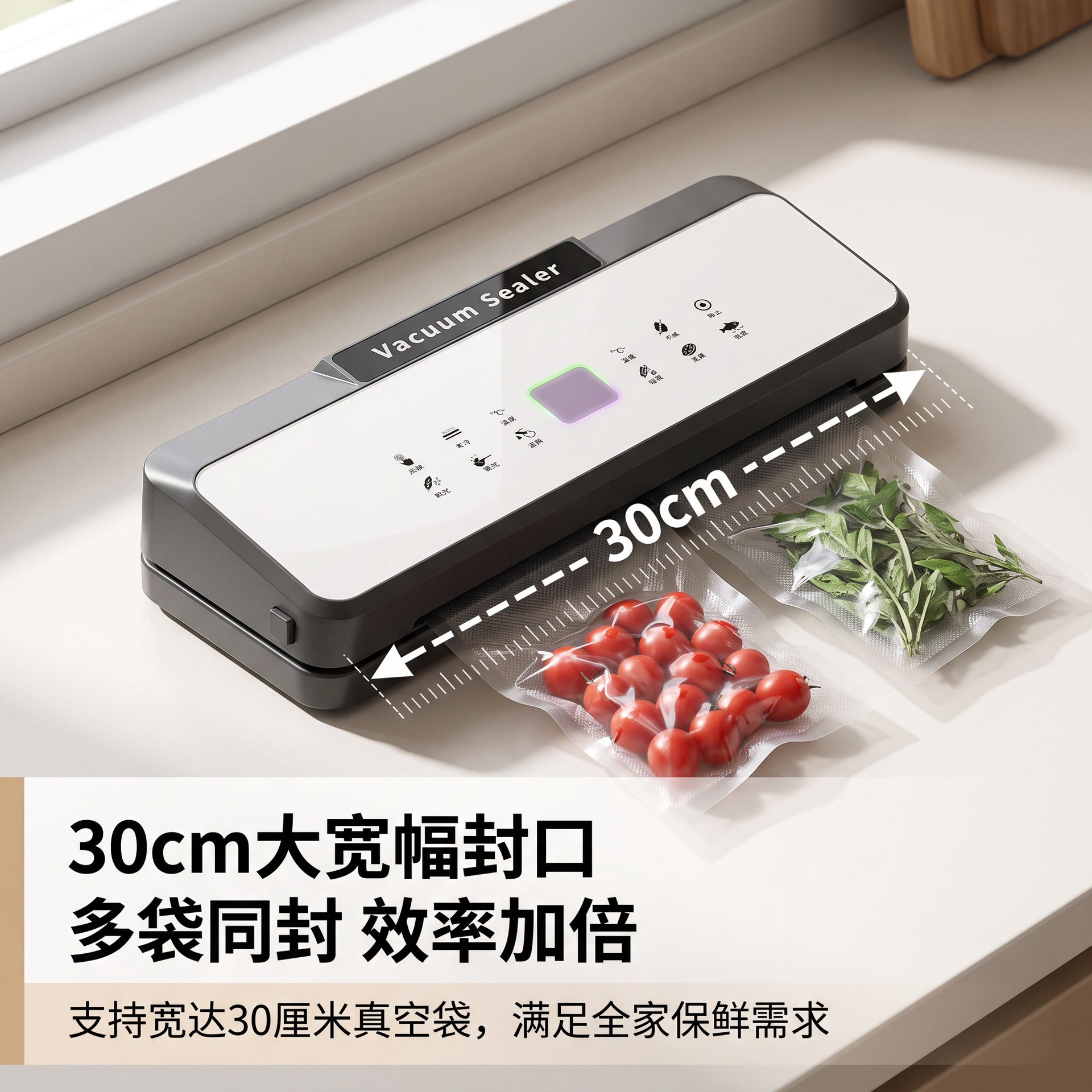 跨境真空封口机家用小型食品保鲜密封机全自动抽真空塑封机包装机
