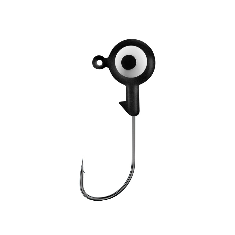 Anzuelo de pesca con cabeza de plomo para señuelos, al por mayor del fabricante, 4X reforzado, colorido, de doble ojo, antienredos, de acero al carbono