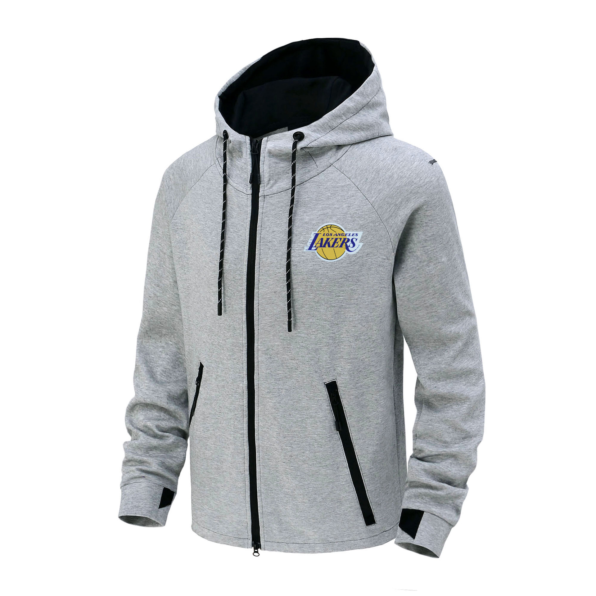 25 Spring & Fall Lakers Warriors Zipper Pure Cotton Loose Plus Health Cloth Knitted Men's Jacket Sweatshirt