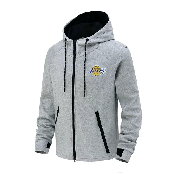 25 Spring & Fall Lakers Warriors Zipper Pure Cotton Loose Plus Health Cloth Knitted Men's Jacket Sweatshirt