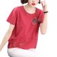 Pure Cotton Short-sleeved T-shirt Female Mother's Summer 2024 New Middle-aged and Elderly Loose plus size Western Style Top Half-sleeved Shirt