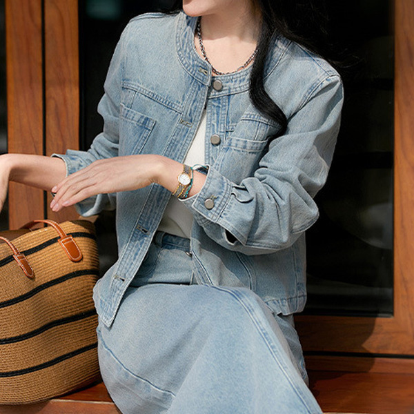 Denim short set