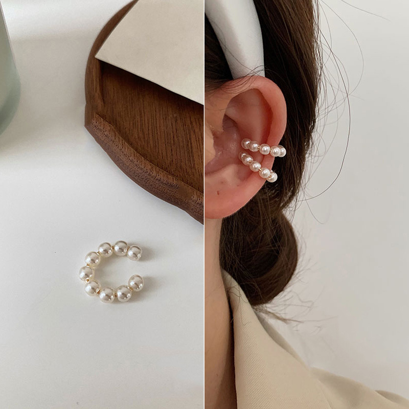 Clip de oreja pendientes no perforados hebilla de oreja francesa femenina 14K pendientes de retención de color temperamento de alto grado clip de hueso de oreja francesa