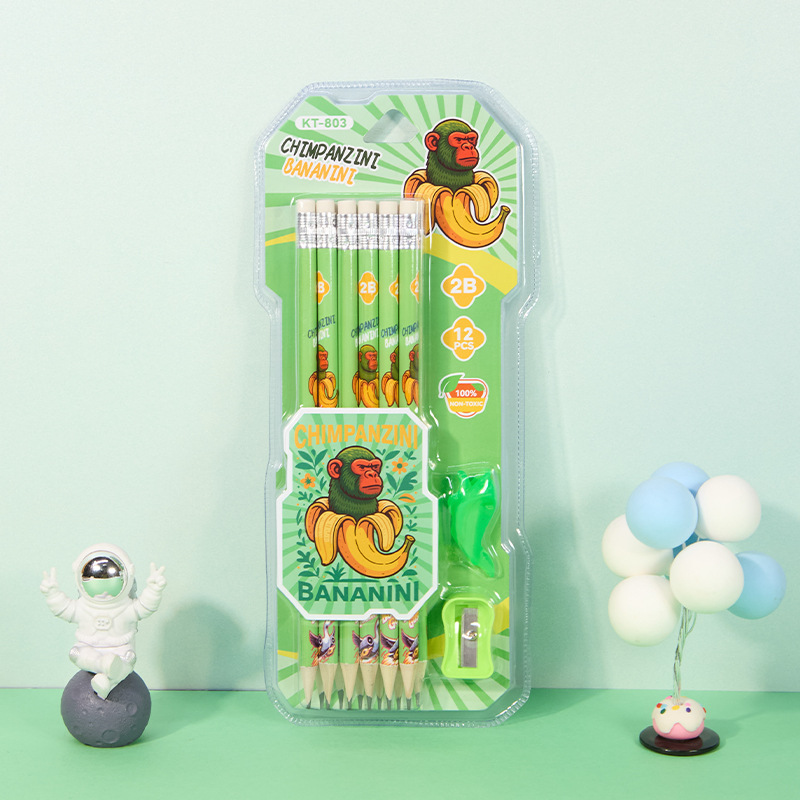 Transfronterizos extranjeros AI montaña y mar con lápiz de dibujos animados para estudiantes de primaria para niños con papelería especial 2B lápiz al por mayor