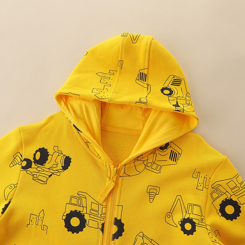 Fuente transfronteriza chaqueta encapuchada de niños estilo europeo y americano impresión de dibujos animados camiseta con cremallera de otoño chaqueta de algodón para niños