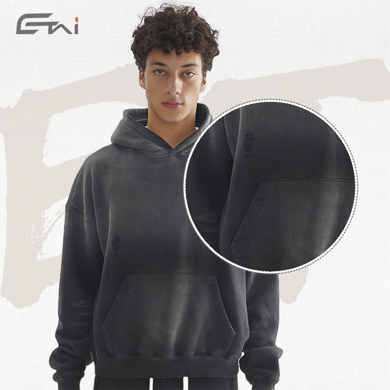 ETAI ropa de hombre otoño y invierno, estilo americano relajado, casual, camiseta de peluche, moda para hombres, set con capuz image 4