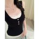 Lace Stitching Fake Two-piece Camisole Women's Summer with Chest Pad Contrast Color Slim-fit Hot Girl Outer Wear Base Shirt Top