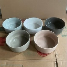 出口猫碗陶瓷猫咪碗平底直身猫粮碗平口狗碗宠物喝水碗陶瓷宠物碗