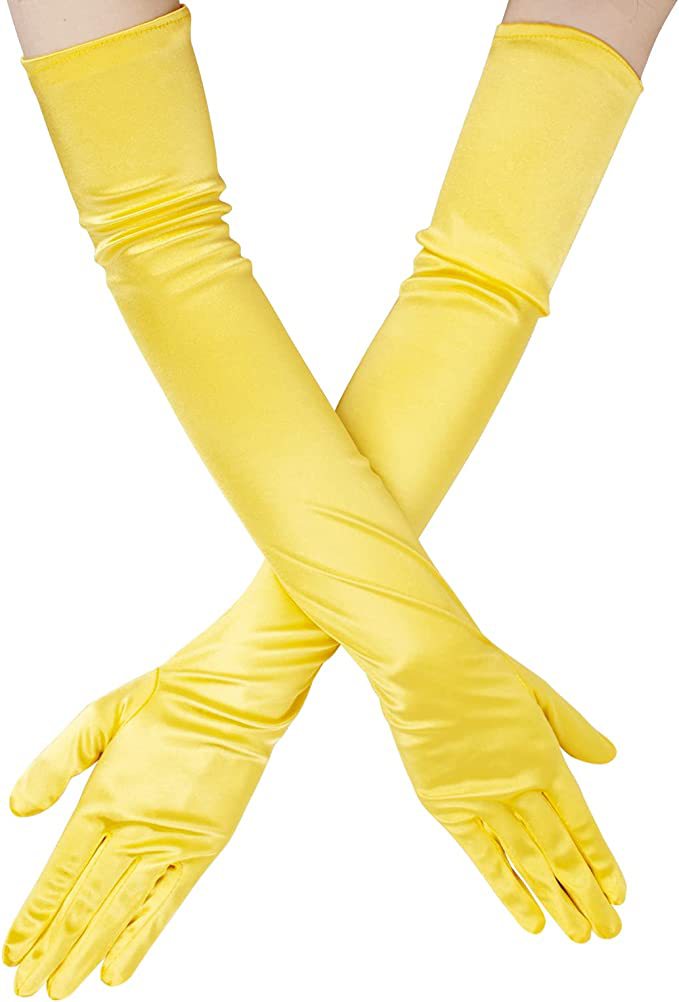 45cm guantes planos de satén guantes de rendimiento de etapa guantes de etiqueta de vestido formal guantes de boda accesorios guantes