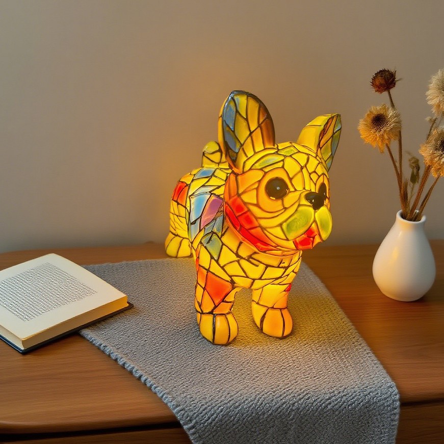 Transfronterizos de color fantasma extraña adornos de perro lámpara de noche USB adornos de escritorio para el hogar atmósfera decoración de luces de color perro