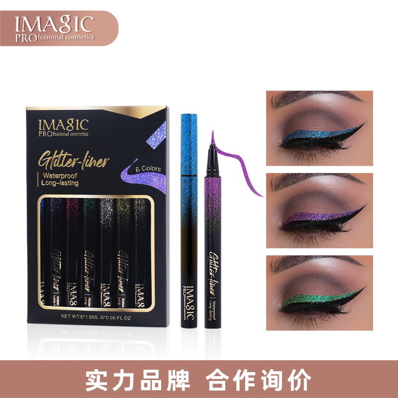 IMAGIC8 pearlescent eyeliner set quick-drying not easy to faint color flash eyeliner foreign trade wholesale