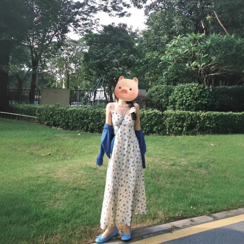 夏装搭配一整套时尚炸街减龄洋气防晒开衫碎花吊带连衣裙两件套装|undefined
