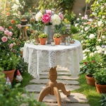 法式复古桌布台布餐桌椅氛围花园轻奢书桌餐桌装饰阳台蕾丝飘窗垫